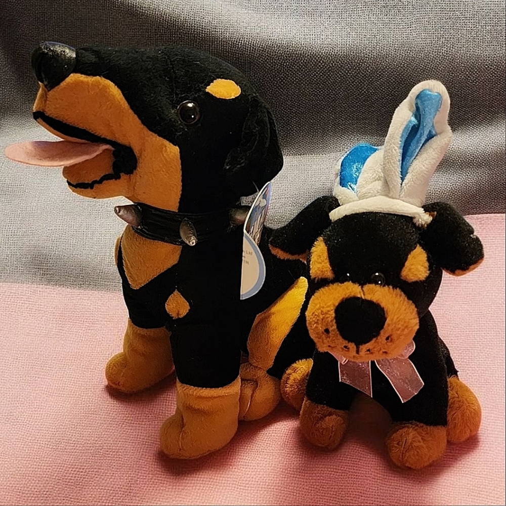 2 Cute Dog Stuffed Animals
